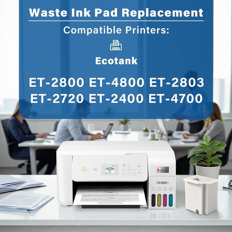 SUBLIMAKER Waste Ink Pad Replacement with Reset Software for Ecotank ET-2800 ET-4800 ET-2803 ET-2720 ET-2400 ET-4700 ET4800 ET2800 ET2803 ET2720 2800 4800 2803 Printers, Waste Ink Pad Maintenance Box (4 Packs) - Image 3